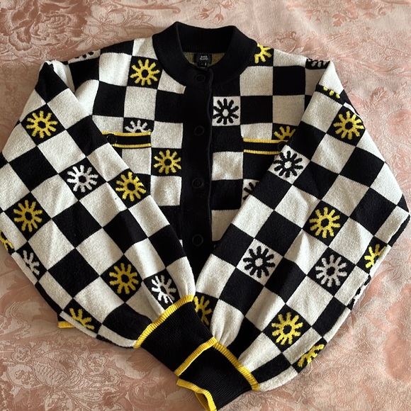 River island checkered cardigan sweater - Picture 4 of 4